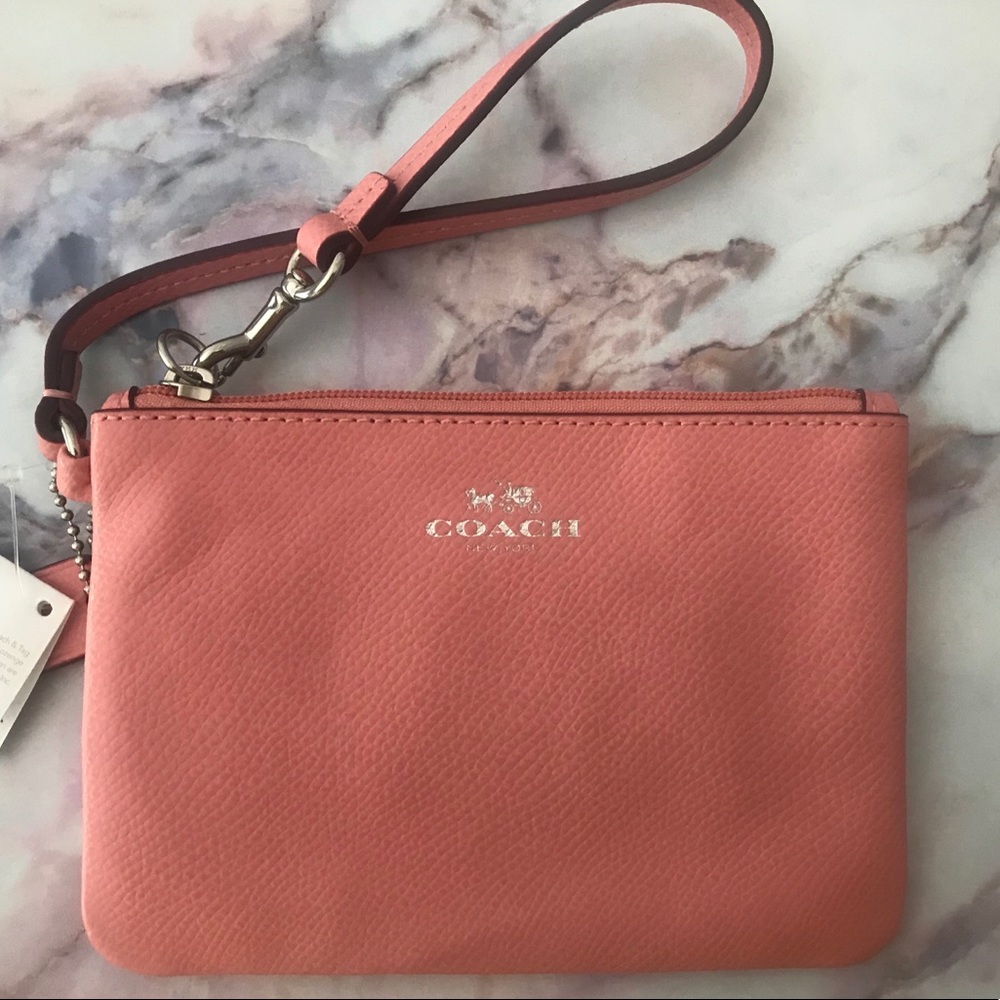 Coral Coach Wristlet NWT